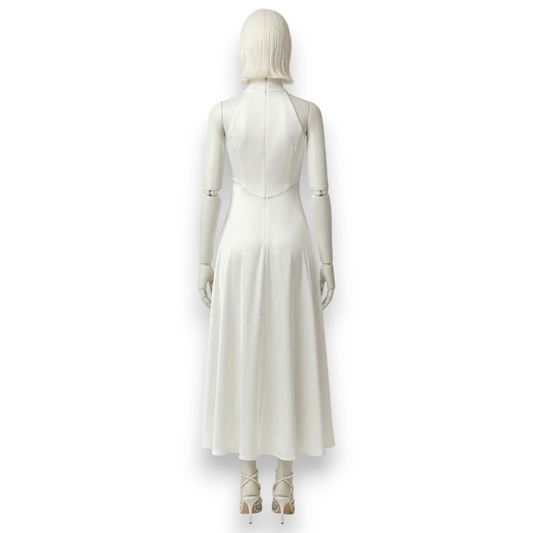 Alabaster Halter Midi Dress