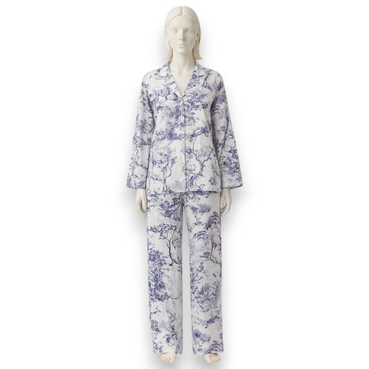 Silk Toile de Jouy Pajama Set