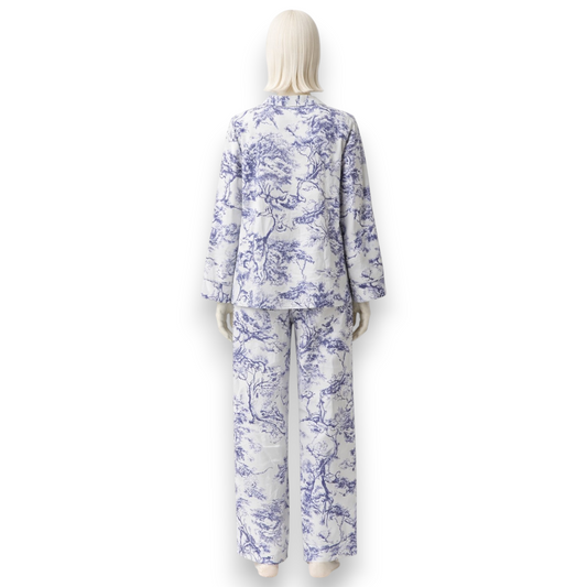 Silk Toile de Jouy Pajama Set