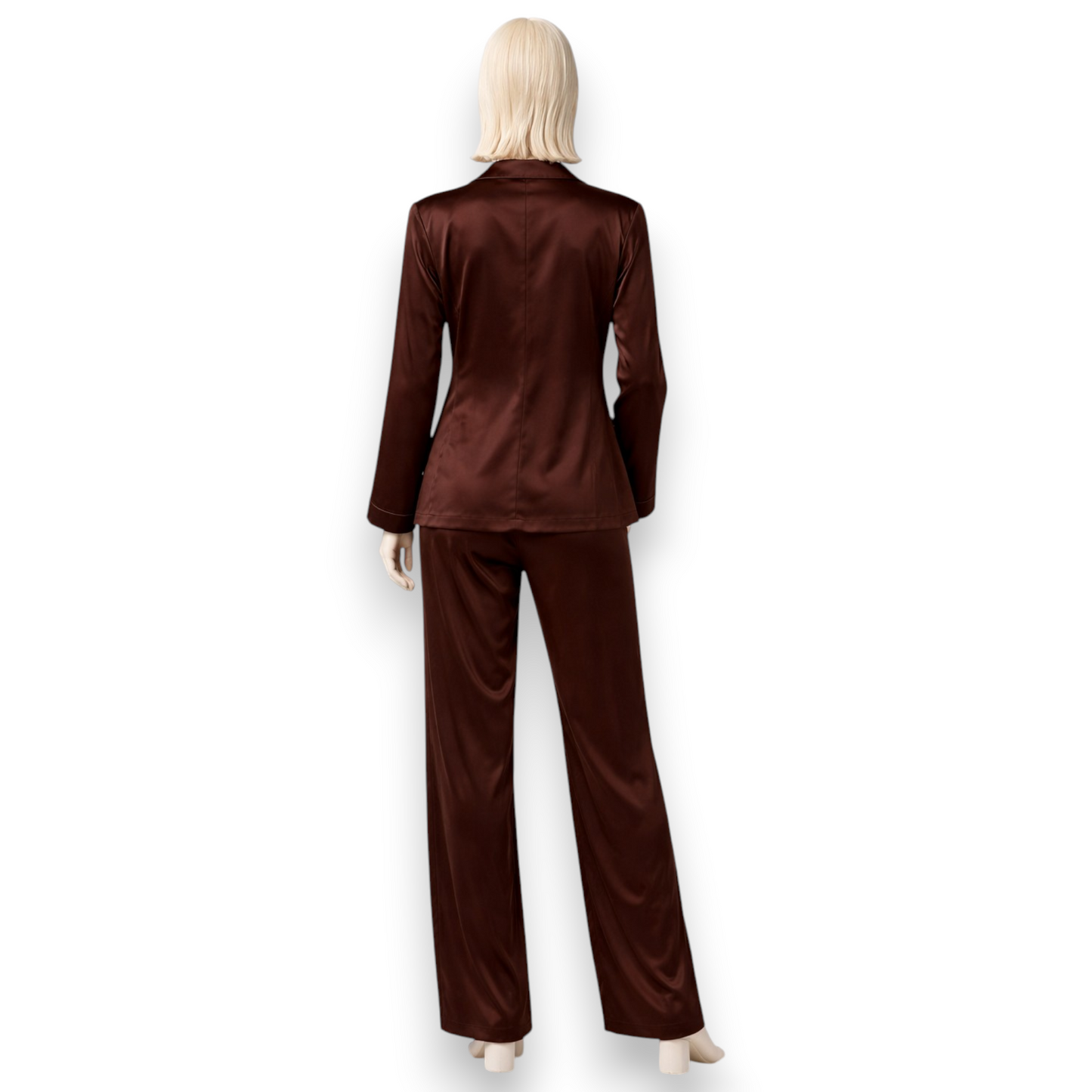 Chocolate Brown Silk Tailored Suit