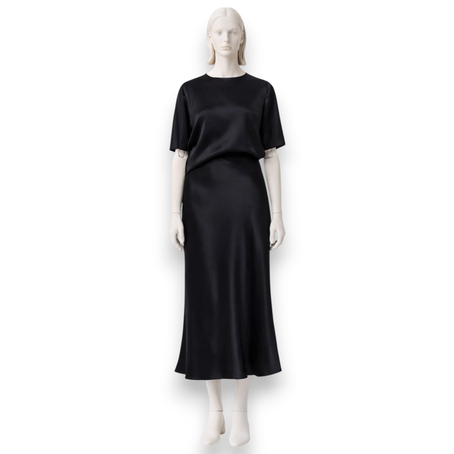 Midnight Silk Satin Midi Set
