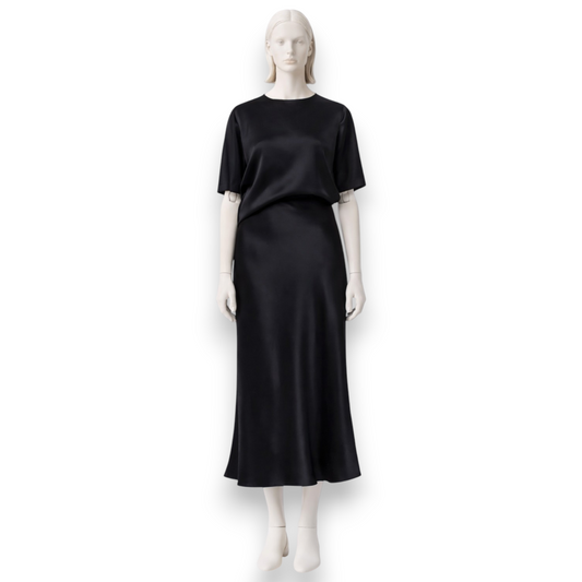Midnight Silk Satin Midi Set