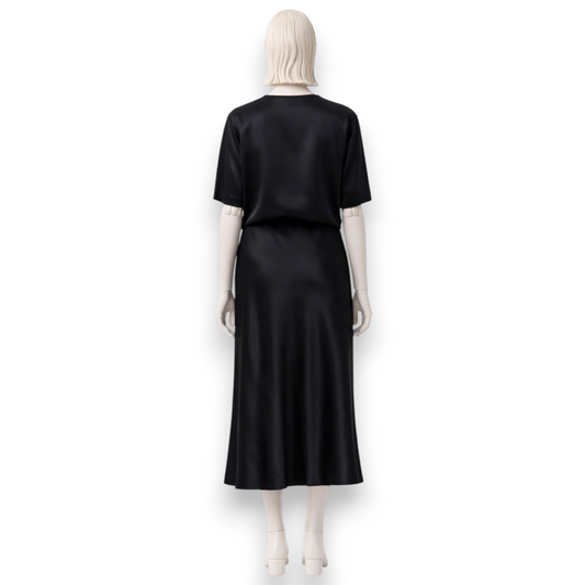Midnight Silk Satin Midi Set