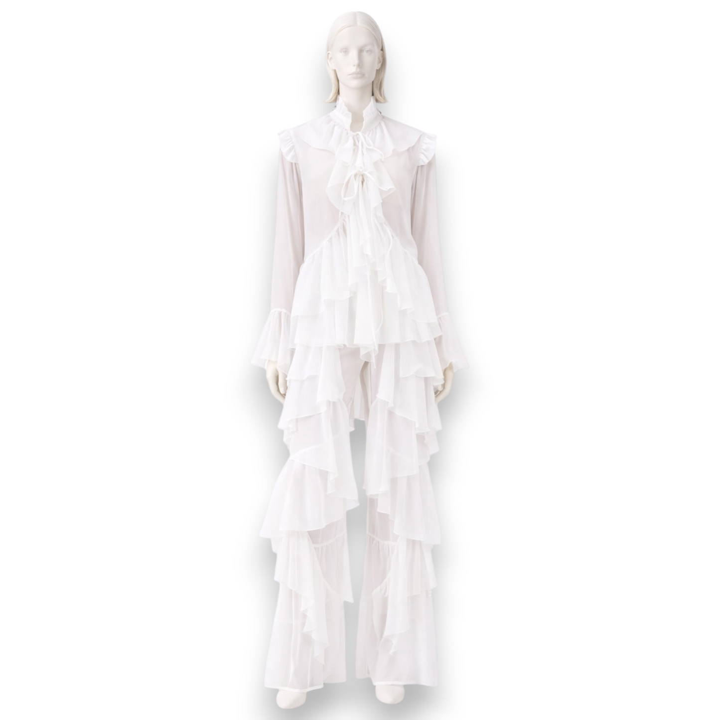 Alabaster Cascading Ruffle Set