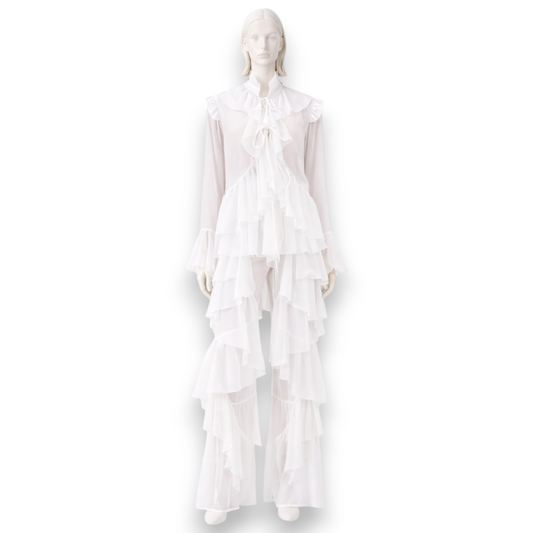 Alabaster Cascading Ruffle Set