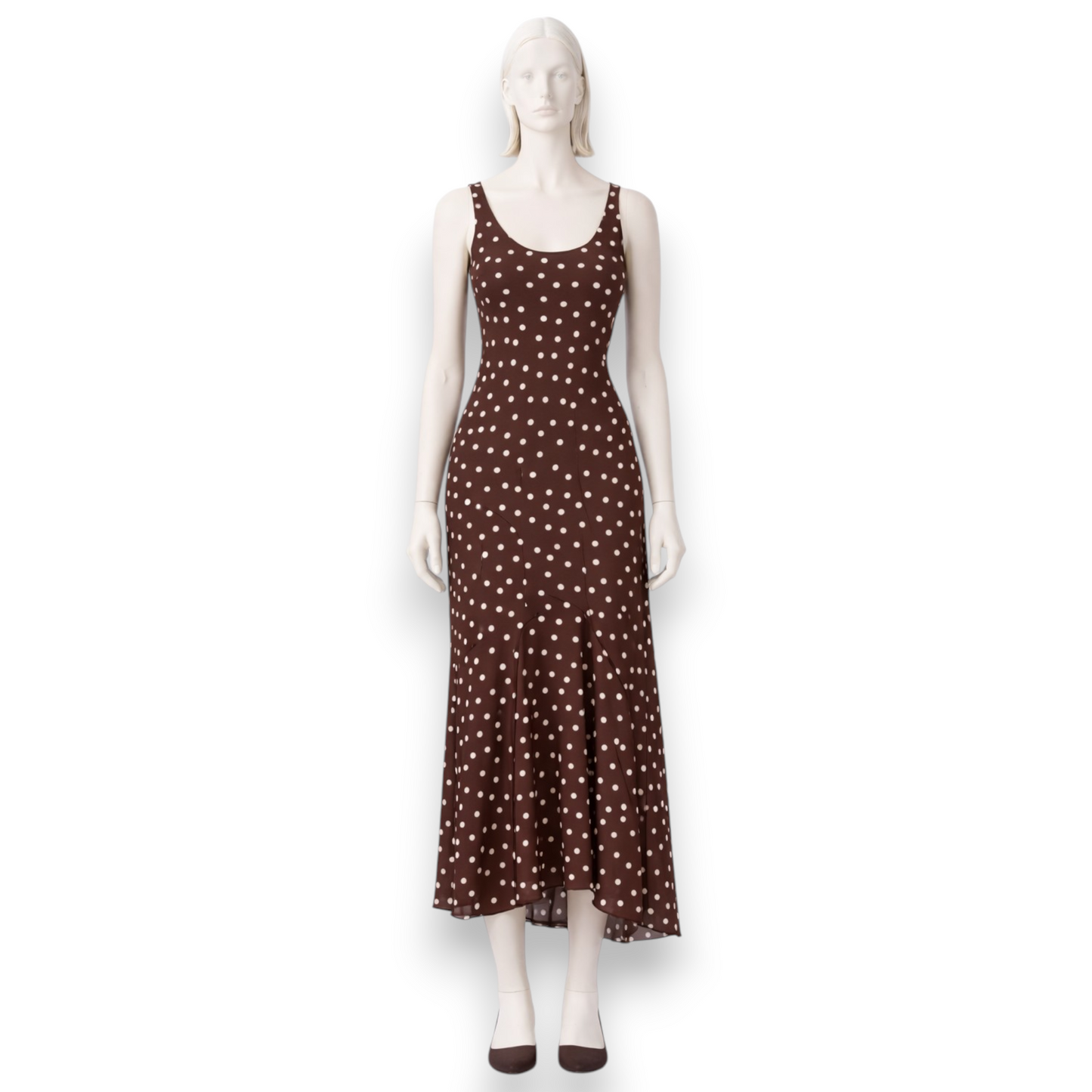 Espresso Silk Polka Dot Gown
