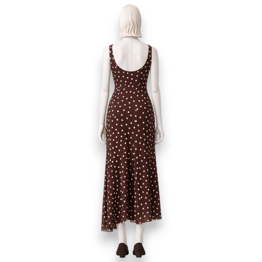 Espresso Silk Polka Dot Gown
