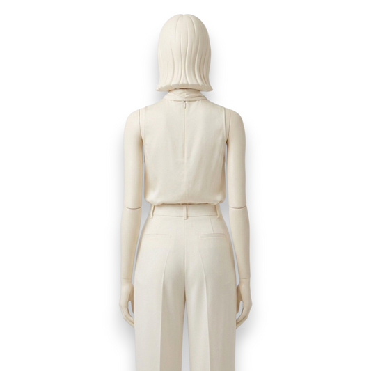 Ivory Silk Cowl Neck Blouse